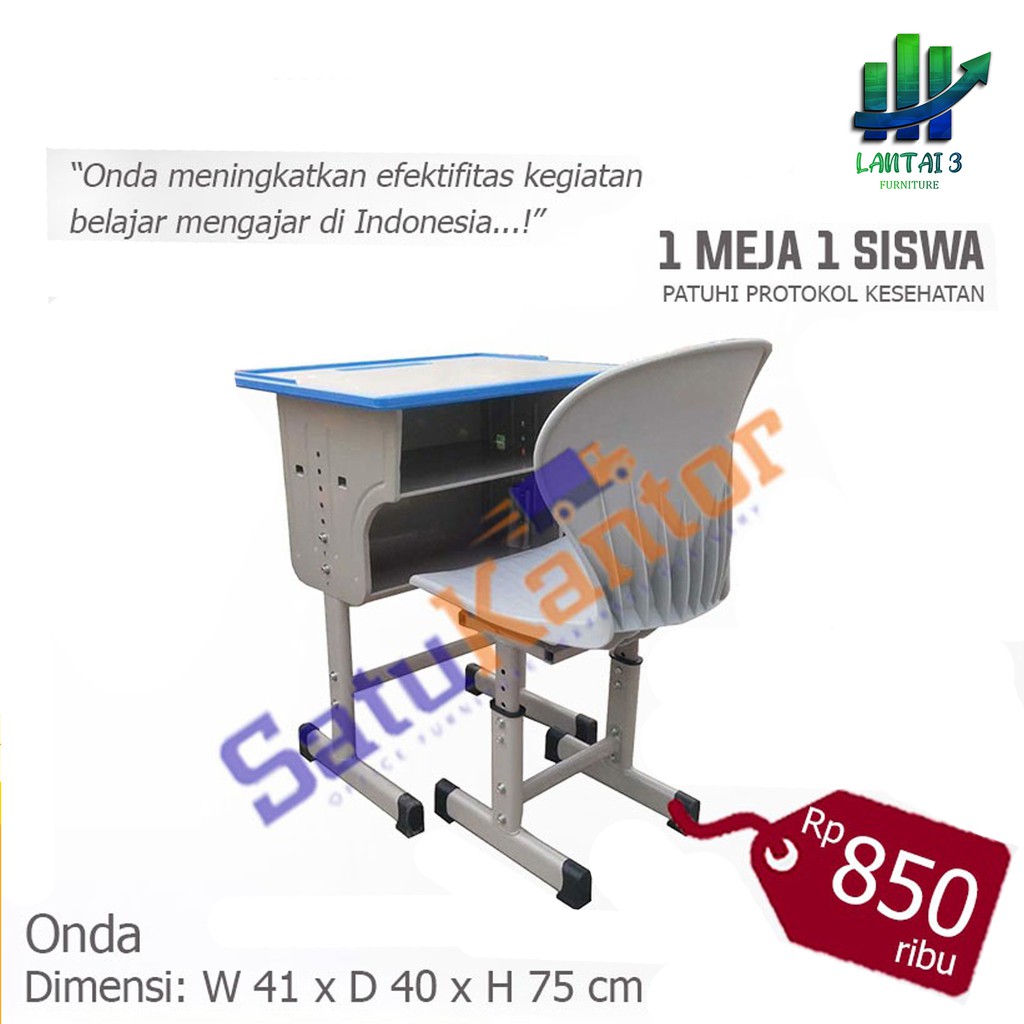 Meja Kursi Belajar Onda / Meja belajar / Meja Siswa / Meja perkuliahan