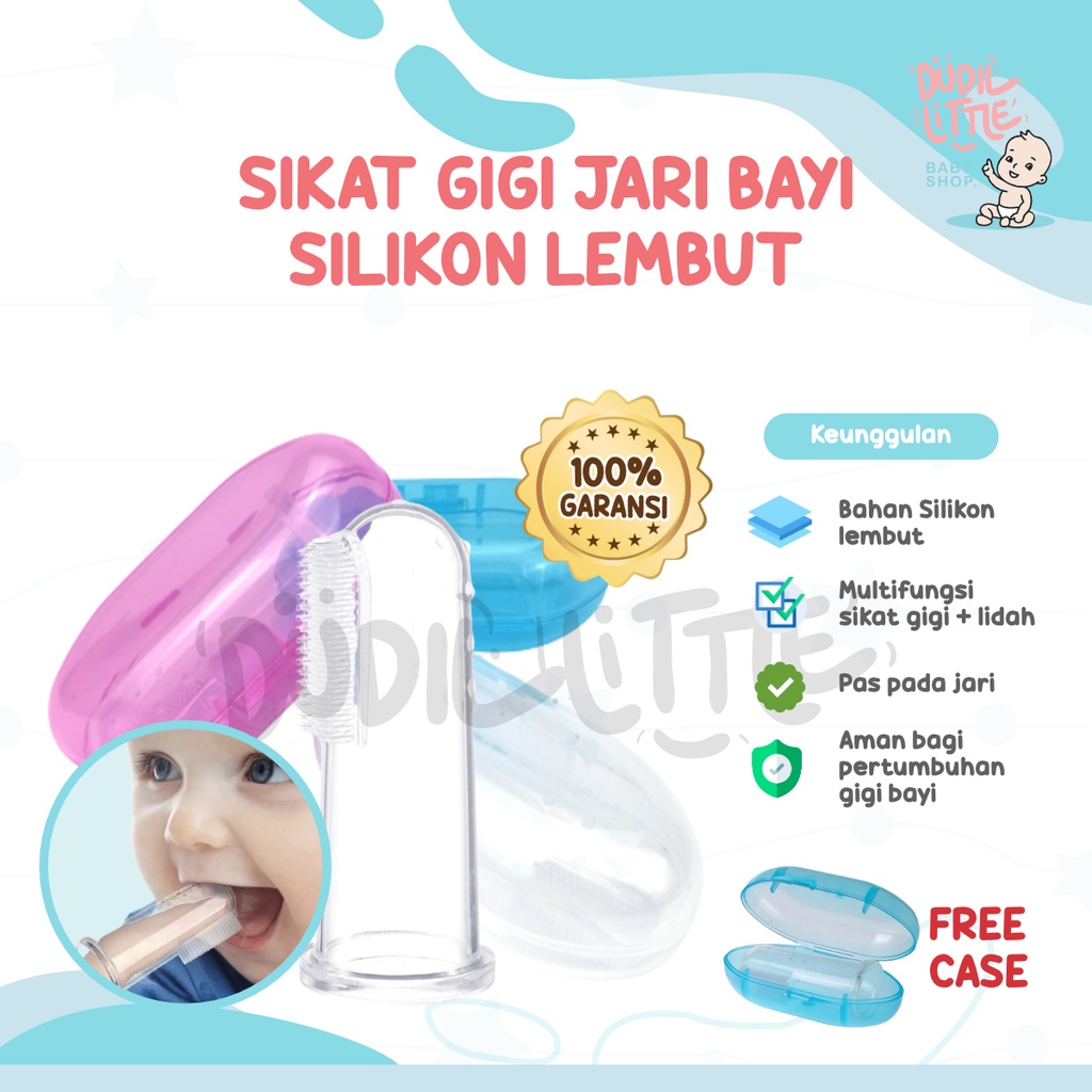 Sikat Gigi Jari Bayi Bahan Silikon Lembut Pack OPP Pembersih Gigi Newborn Finger Toothbrush