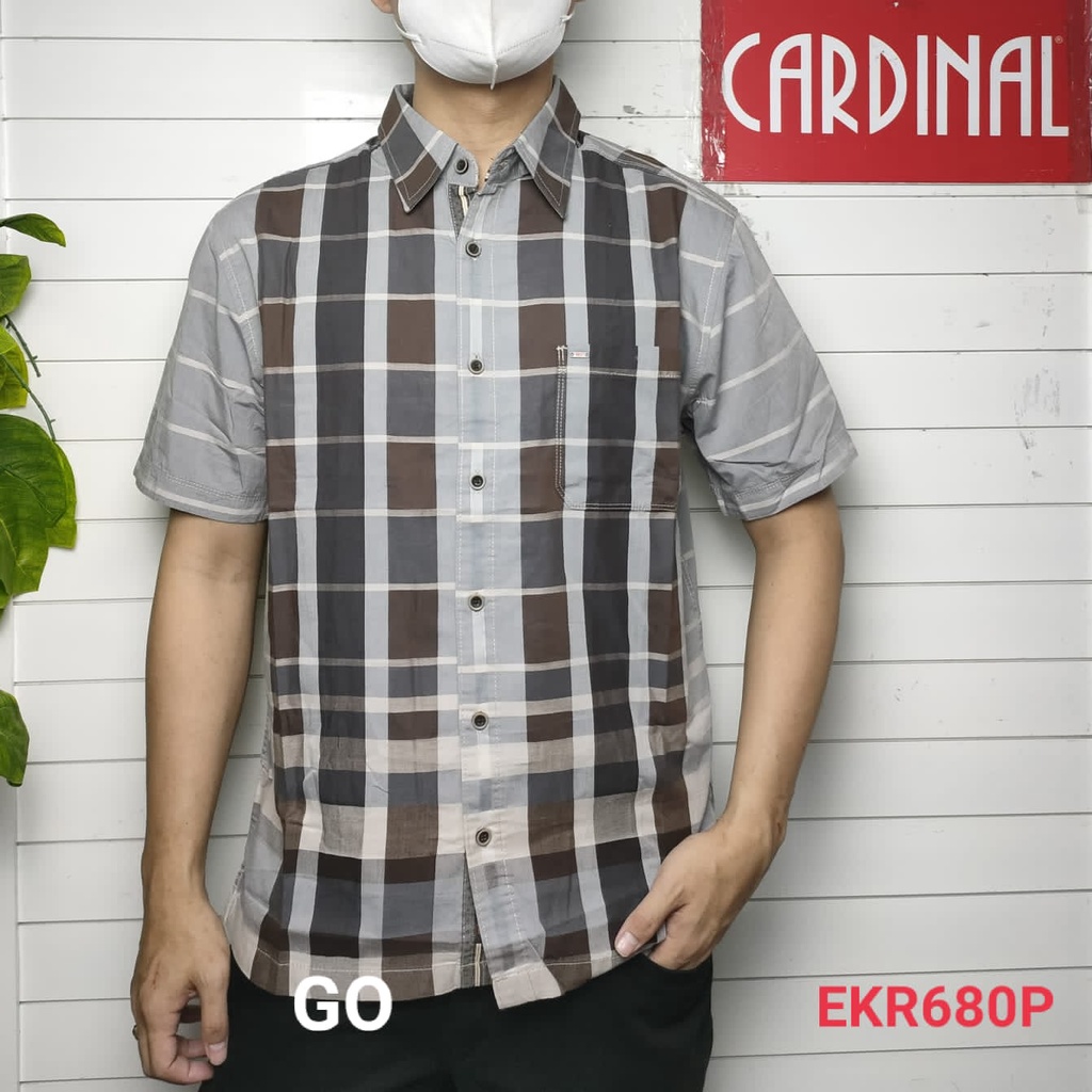 gof CTR CARDINAL KEMEJA CASUAL Pakaian Atasan Pria Kemeja Reguler Hem Casual Santai Lengan Pendek