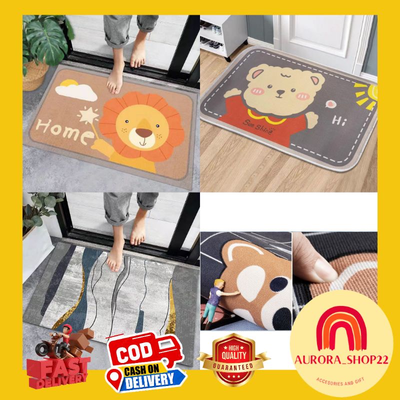 [COD] Keset Lantai Anti Selip Keset Kaki Alas Kaki Anti Selip Menyerap Air Ukuran 40 x 60 cm Import Keset Cute Motif Karakter Lucu