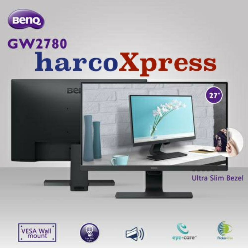 Monitor LED BenQ GW2780 IPS Eyecare built in speaker hdmi DP vga 27inch fhd