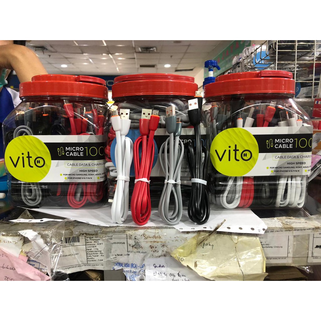 Kabel Data VITO micro cable high speed Kabel Vito Bulat Warna samsung oppo sony xiaomi