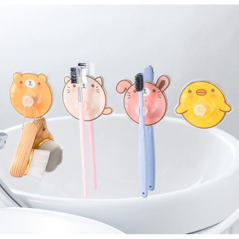 Penjepit Sikat Gigi Tempelan Toothbrush Holder (Model Tempel)