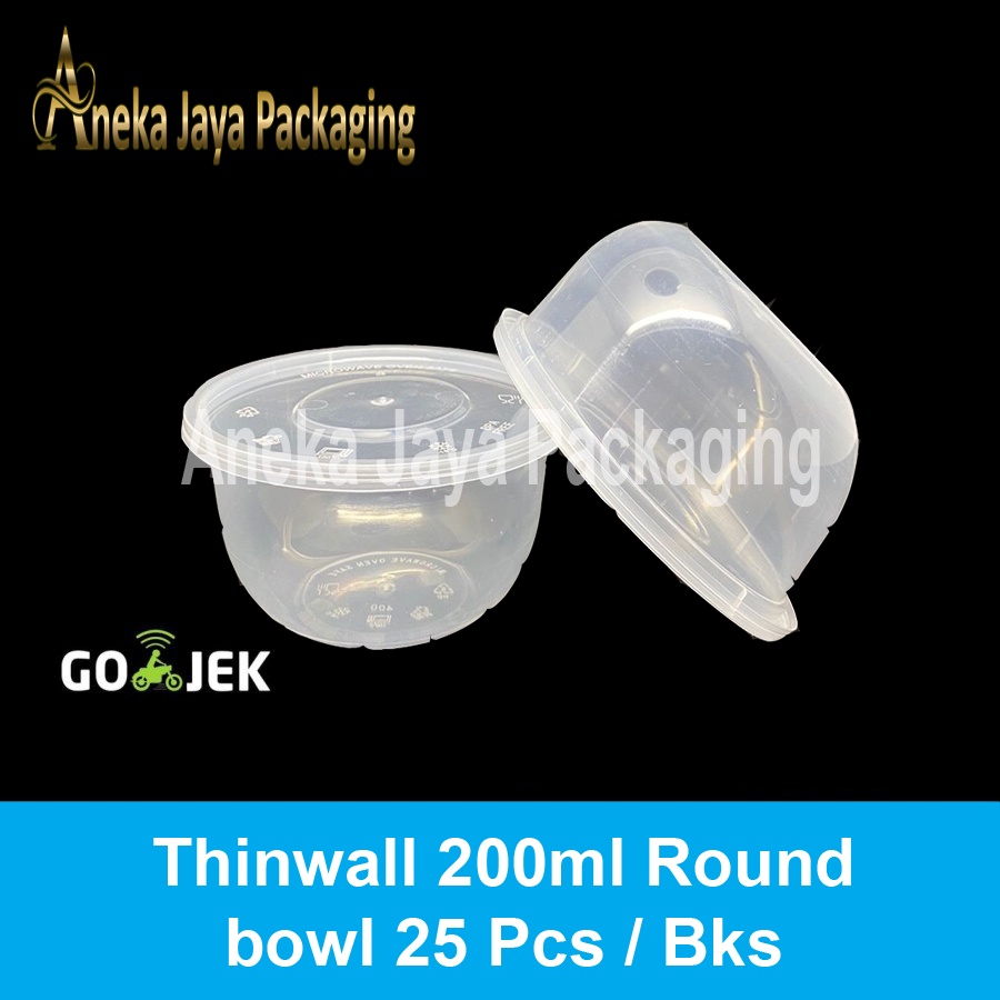 Thinwall 200ml Round bowl Mangkuk Bulat LK Dessert Salad Buah Puding Medan - Grosir