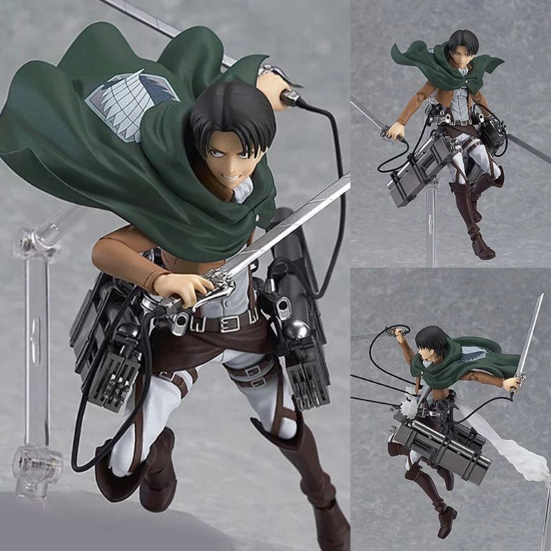 action figure levi mikasa / figma attack on titan pvc anime 15cm levi mikasa eren ackerman Shingeki 