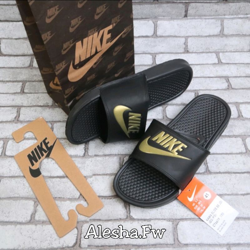 Sandal Slide Nike Bennasi Gold / Sendal Slop Nike Bennasi Hight Quality