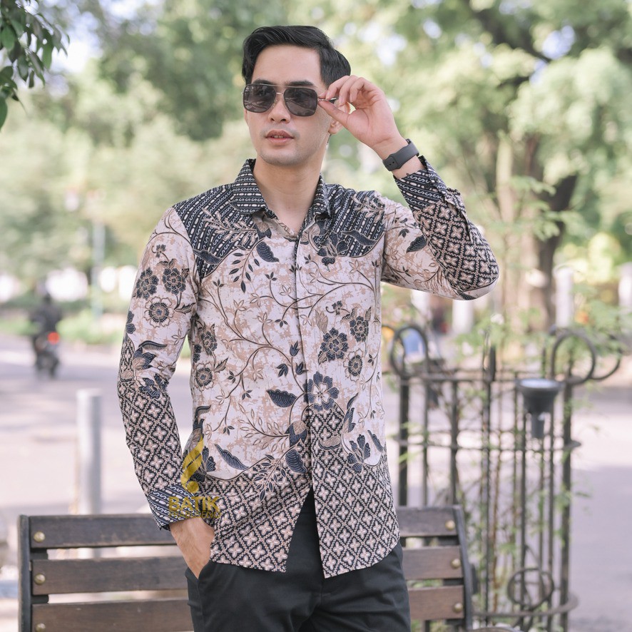 Kharisma Kemeja Batik Pria Dewasa Lengan Panjang Slimfit Original Asli Prabuseno Katun Printing Full