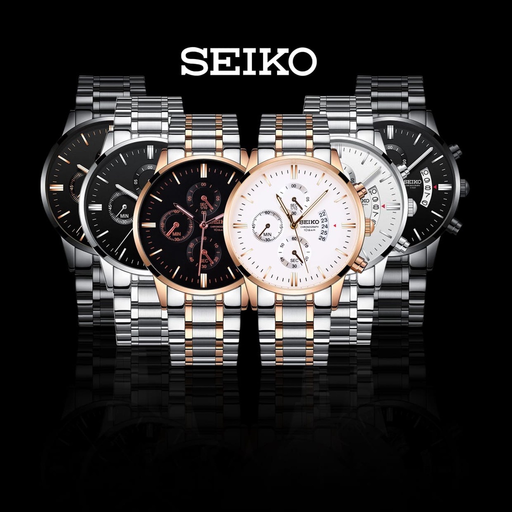 Jam Tangan Pria Seiko Terlaris / Jam Tangan Seiko Pria Tanggal Aktif Water Resist / Analog Quartz / 