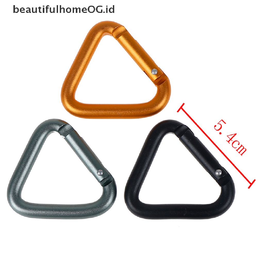 1 Pc Gantungan Kunci Carabiner Bentuk Segitiga Untuk Camping Hiking Outdoor