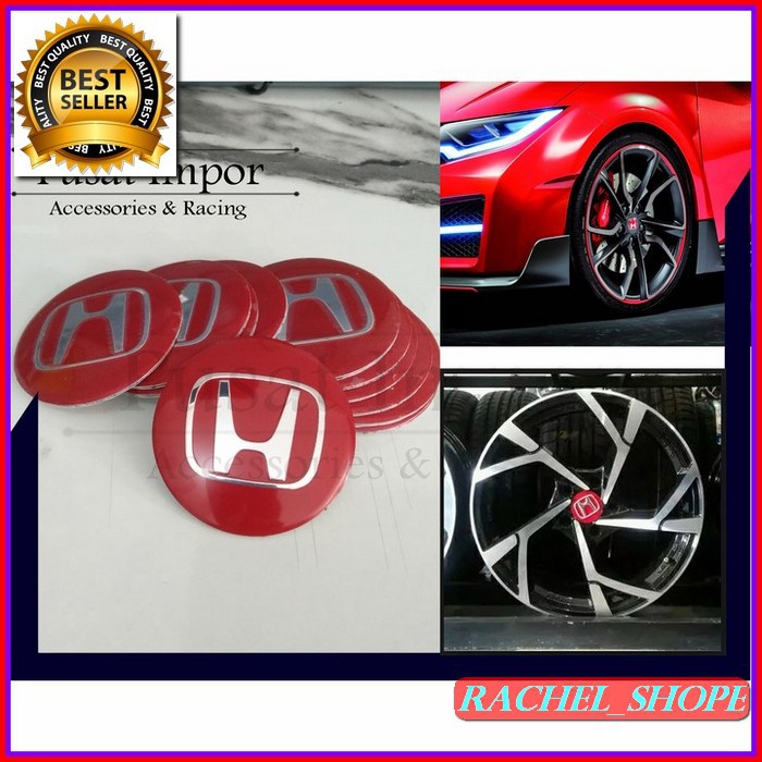 RC. Dop Roda Honda Merah Emblem Velg Logo Dop Velg Mobil Honda