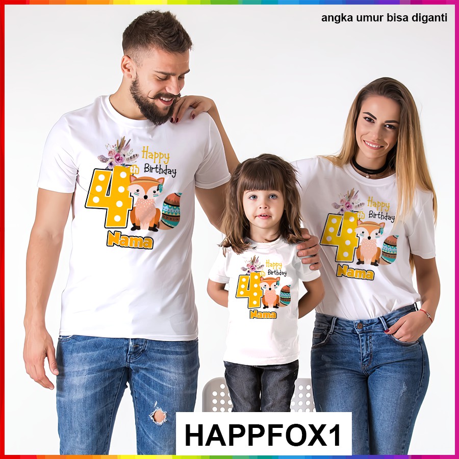 [FREE NAMA!!] Baju Kaos ANAK DAN DEWASA RUBAH FOX BANYAK MOTIF