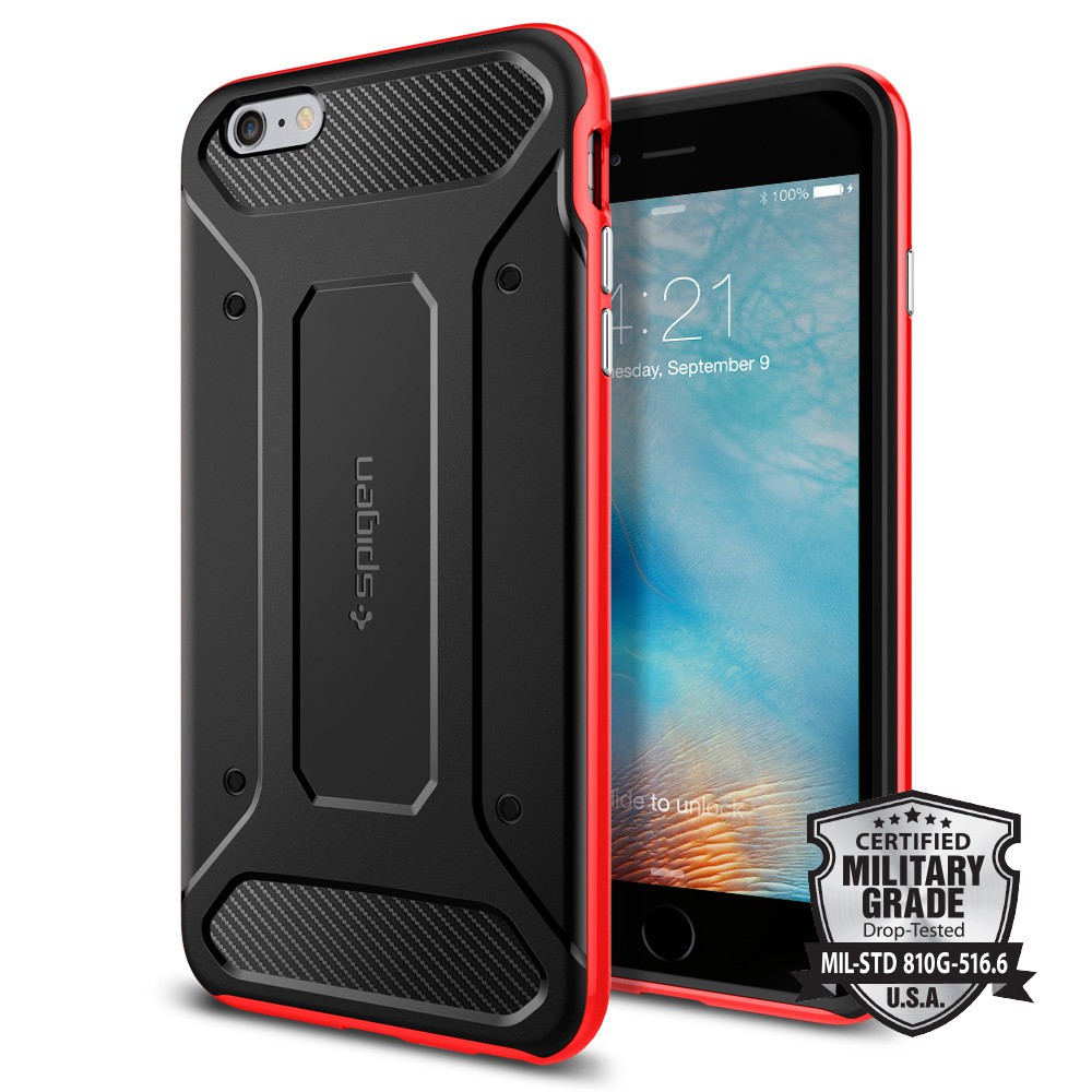 Spigen iPhone 6 Plus - 6S Plus Case Neo Hybrid Carbon - Red