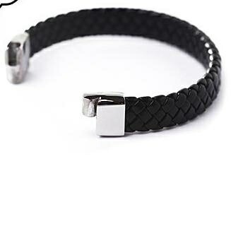 gelang kulit lilit kepang besar untuk pria wanita unisex LUXURY BRACELET LEATHER MAGNET STEEL KEREN