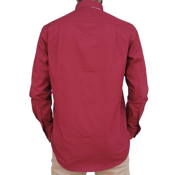 COD Kemeja Pria Lengan Panjang Arrow 02A Reguler Maroon Polos 100% Original Brand