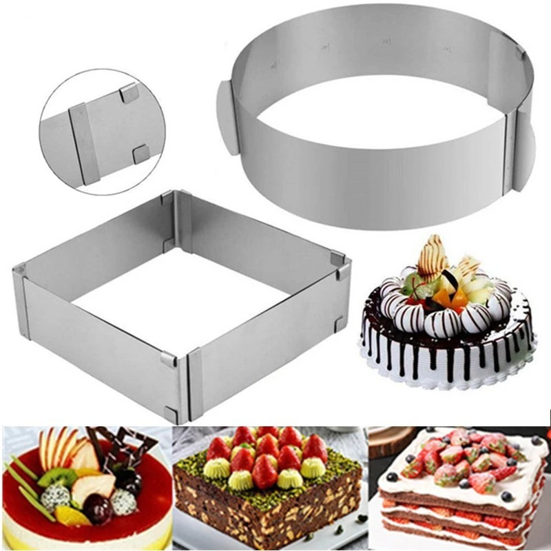 Ready stock Stainless Steel Round Cake Molds / Square Dessert Mousse Cake Ring Mold