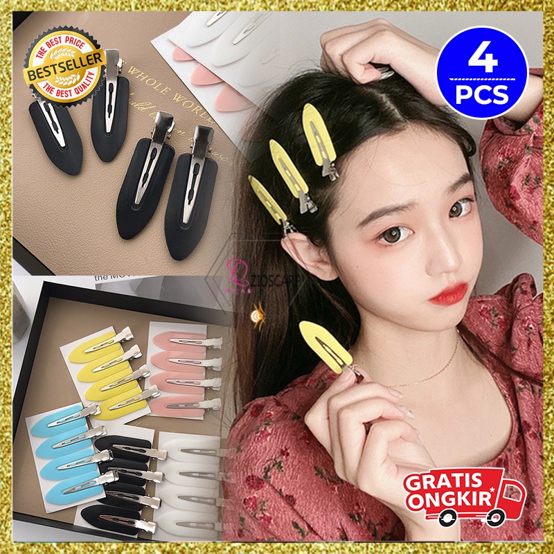 Jepit Rambut Korea Perempuan Dewasa 1 Set 4 Pcs Bentuk Daun Polos Aksesoris Rambut korea fashion cewe AK176