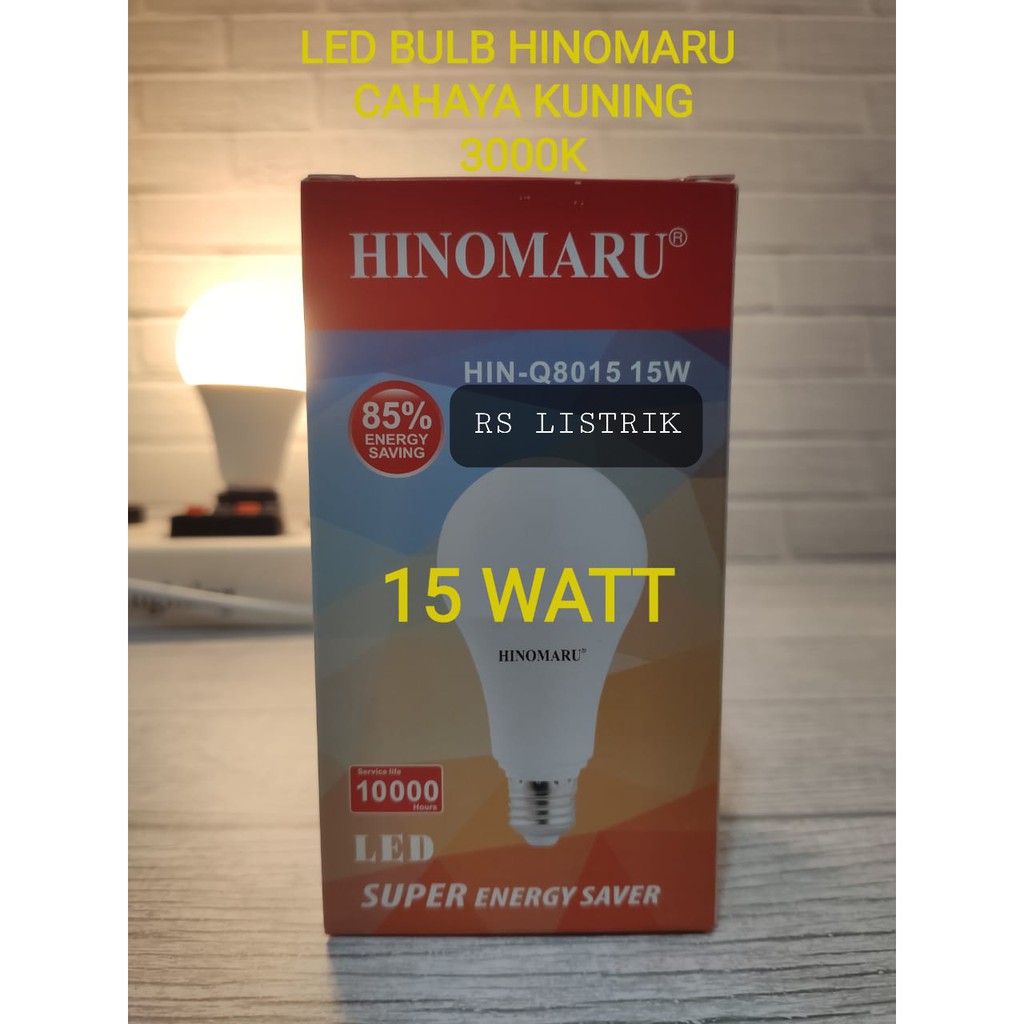 Hinomaru lampu led bulb 15 watt HIN-Q8015 15W CAHAYA KUNING 3000K