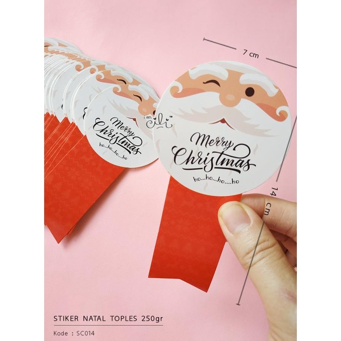 

(SC014) stiker natal christmas santa untuk toples 250gr (uk 7x14cm)