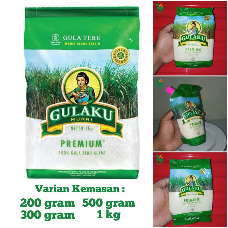 

GULA PASIR GULAKU - 200 gram, 300 gram, 500 gram, 750 gram, 1 kg - Gula Tebu Premium Kemasan - TemuPawon