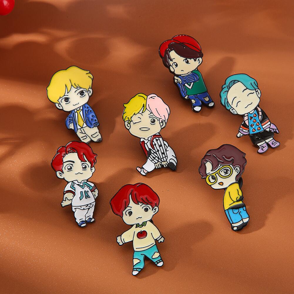 Bros Pin Desain Kartun BTS Untuk Aksesoris Tas Ransel