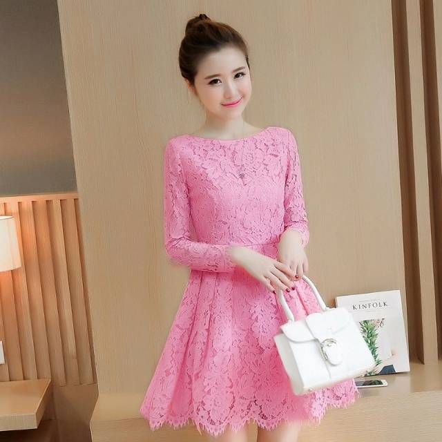 Jual Pakaian Wanita Baju Mini Dress Dress Gaun Dres Korea Pendek Sage ...