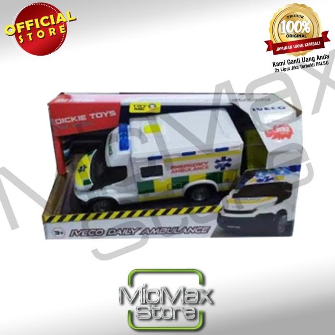 DIECAST DICKIE TOYS IVECO DAILY AMBULANCE MOBIL AMBULANS BERKUALITAS