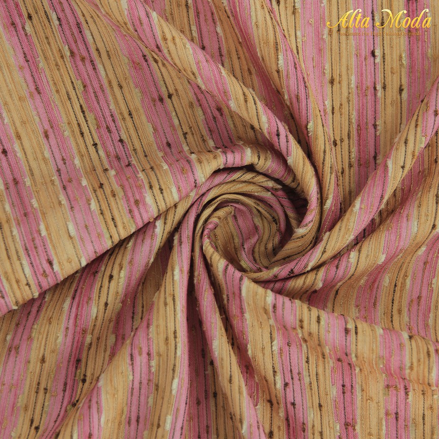 

Alta Moda Kaftan Jacquard Berserat Gradasi Kuning Pink Bergaris (1M)