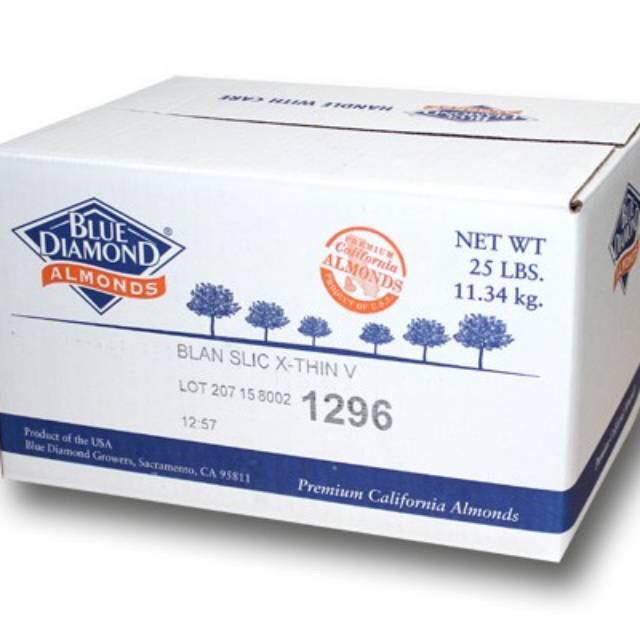 Almond Flour Tepung Almond Blue Diamond 25 lbs 11.34 kg 1 dus