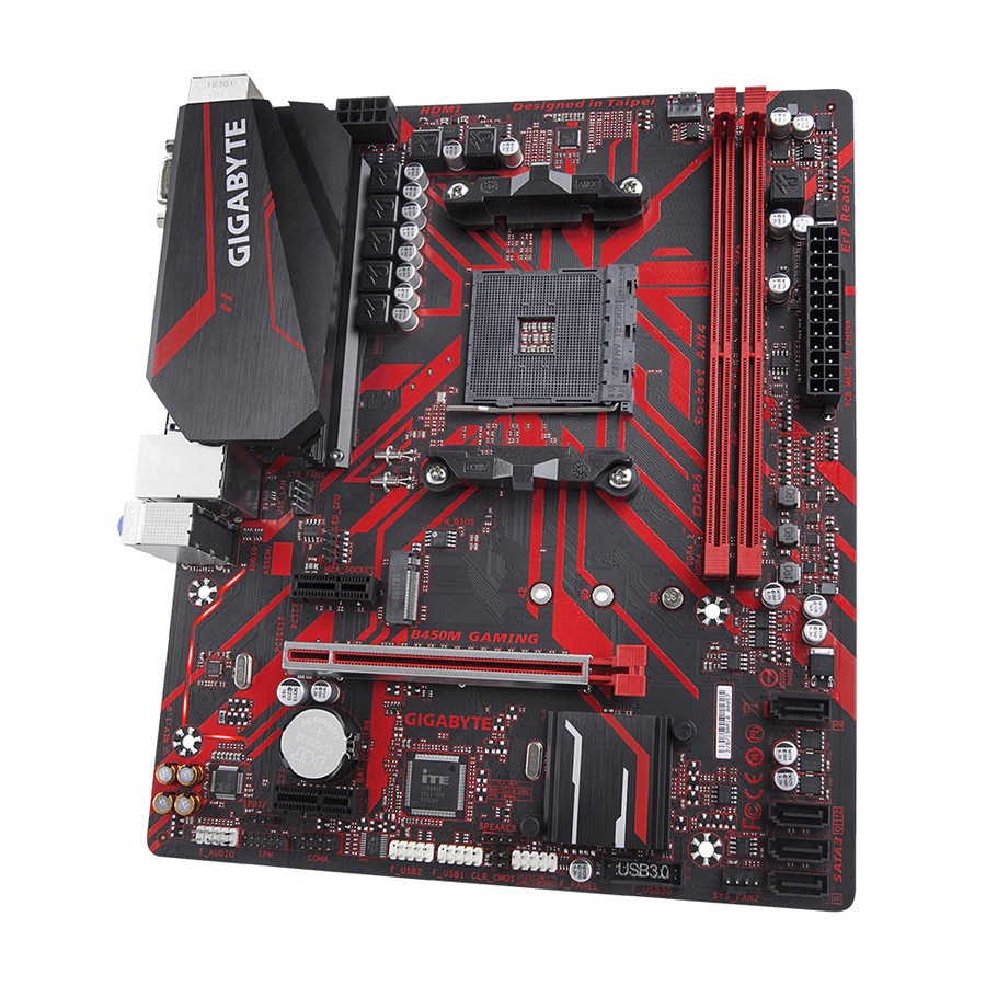 Mainboard Gigabyte B450M Gaming - mATX AMD AM4 - Gigabyte B450 M Gaming