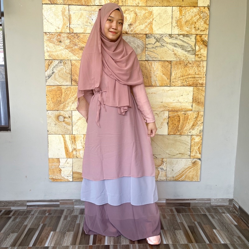 Gamis Set Ceruty 3 Layer | Aisha Set Fantasia by riZAru