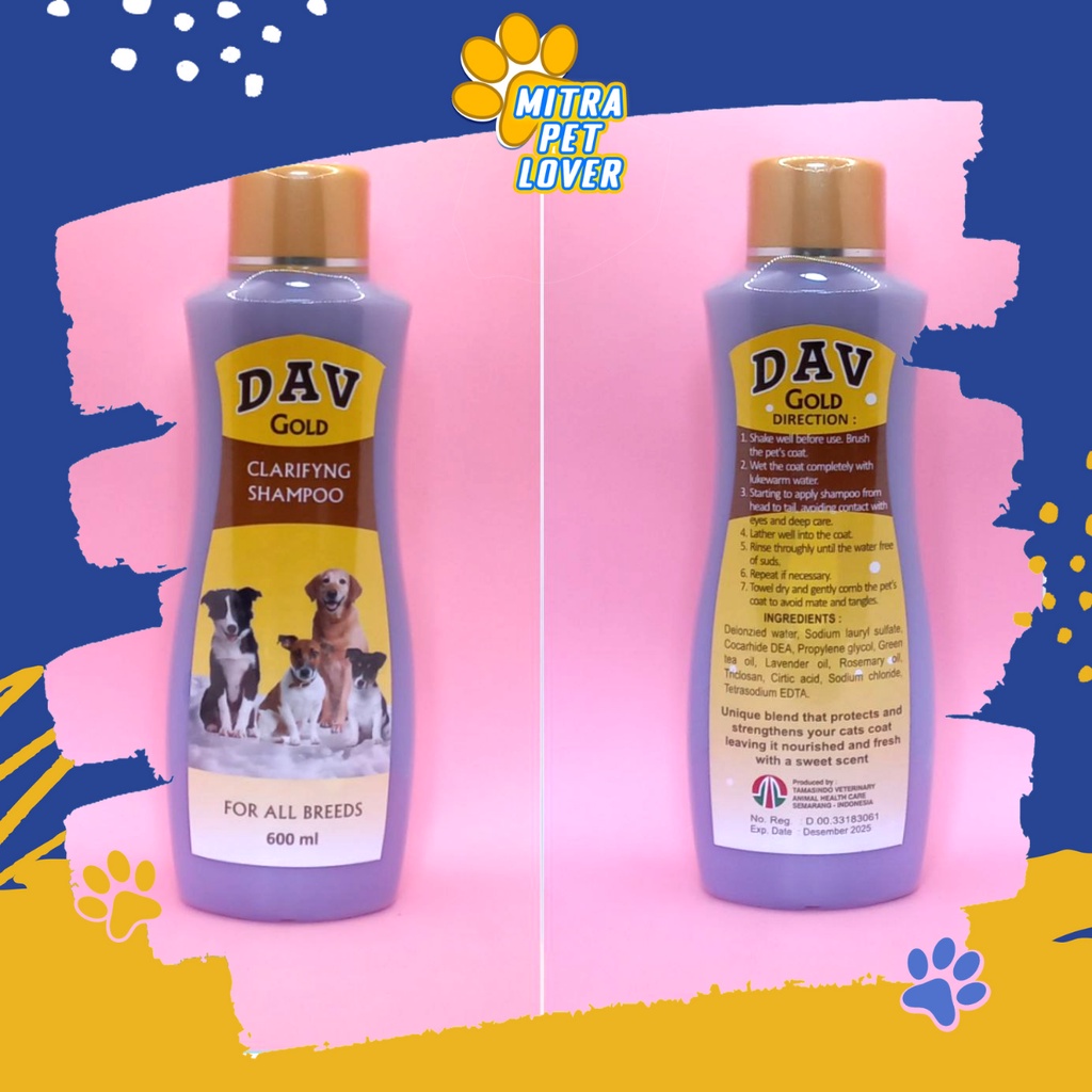 SHAMPO ANJING - DAV SHAMPOO 600ML ORIGINAL - WANGI TAHAN LAMA, PH BALANCE MOISTURIZING MENGHALUSKAN MELEMBUTKAN BULU ANJING DOG PUPPY PET ANIMAL HEALTHCARE AND VETERINARY TAMASINDO OBAT KESEHATAN DAN VITAMIN TERNAK HEWAN BINATANG PELIHARAAN MITRAPETLOVER