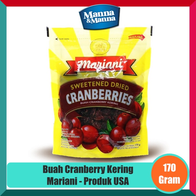 

Buah Cranberry Kering Sweetened Cranberries Mariani - Produk USA - 170 Gram