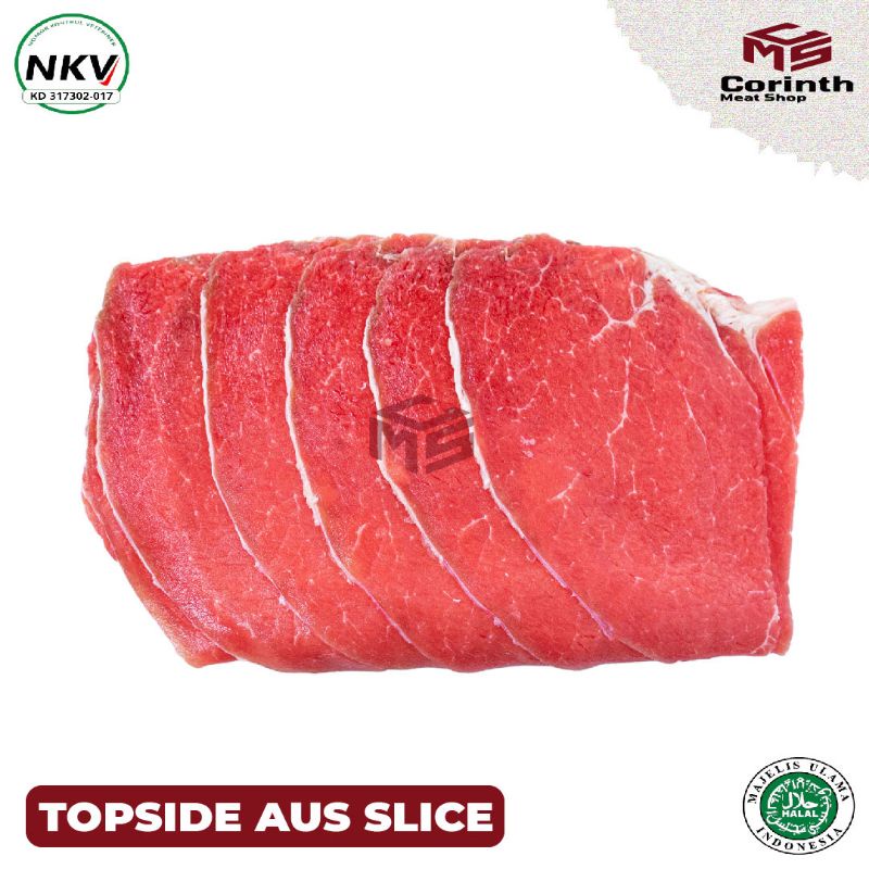 

TOPSIDE AUS SLICE BEEF - DAGING SAPI PREMIUM - HALAL 250 GRAM