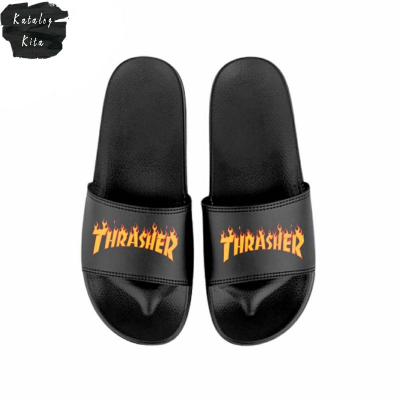 SANDAL SLIP ON | SENDAL | DISTRO | THRASHER | DISTRO | SLIP ON PRIA WANITA UNISEX | SANDAL SLIDE SLI