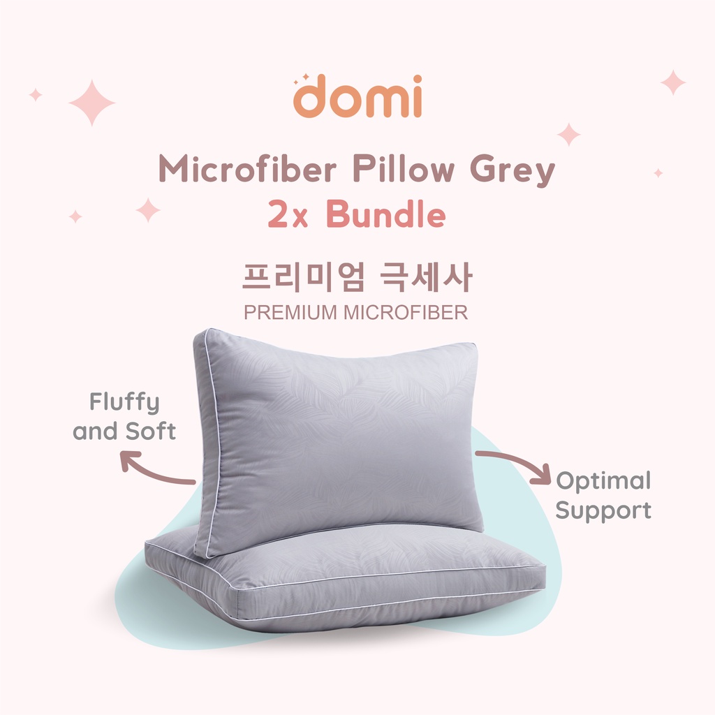 Bundling (2 Pcs) Domi Bantal Korean Microfiber Grey