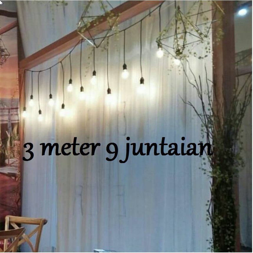 lampu gantung dekorasi 3 meter 9 fitting juntai