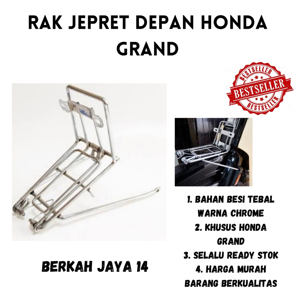 RAK DEPAN JEPRET BEHEL HONDA GRAND ASTREA DAN C70 WARNA CHROME HARGA MURAH BERKUALITAS BAHAN BESI TEBAL PROMO DISKON TERLARIS