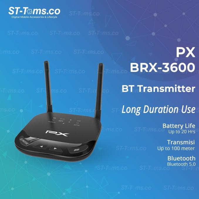 Murah | Laris | Px Brx 3600 Bluetooth Audio 2In1 Receiver Transmitter 5.0