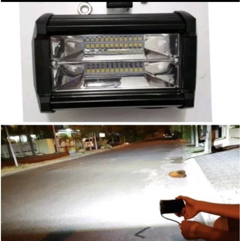 LAMPU TEMBAK 24 MATA 2 SUSUN SOROT FOKUS 1 WARNA 12 VOLT DC Lampu Tembak Sorot 24 LED CREE motor mob
