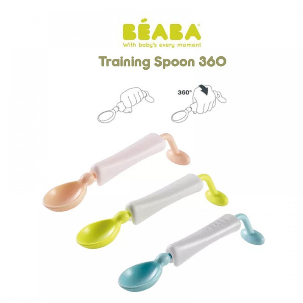 Beaba Training Spoon 360 Sendok Makan Anak - Blue / Neon / Nude