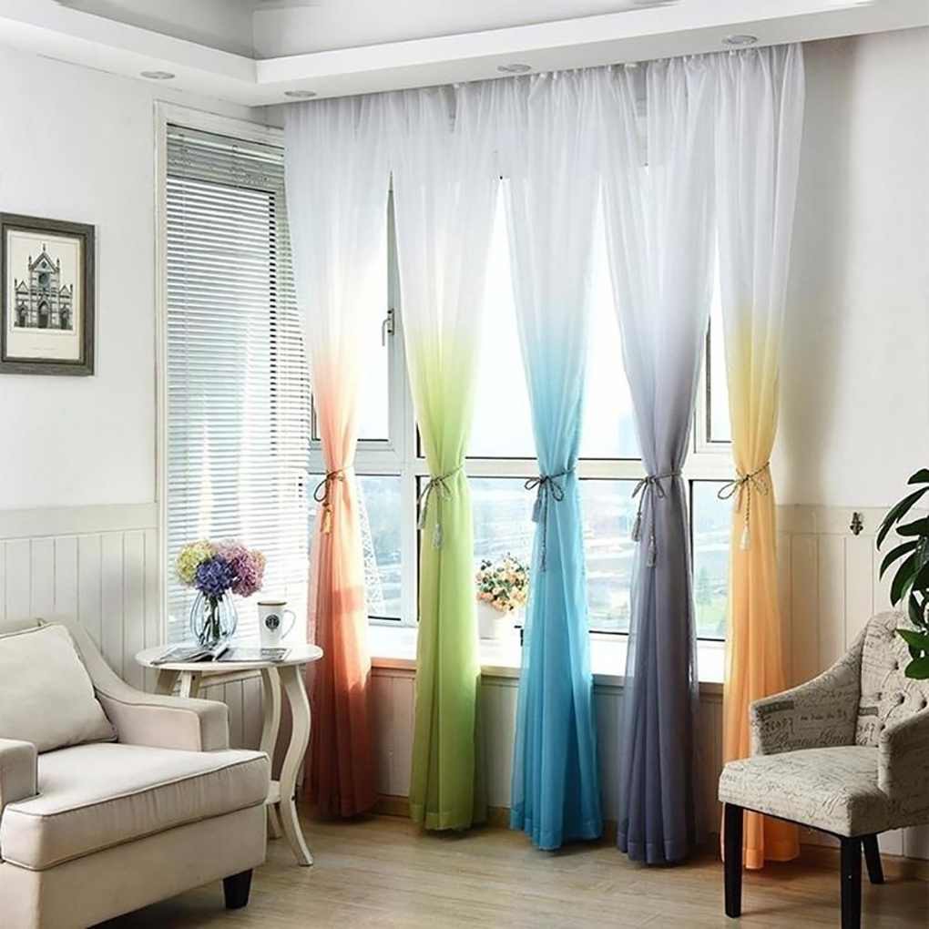 Curtains Living Room Bedroom Kitchen Window Gauze Panels Drapes Rod Pocket Shopee Indonesia