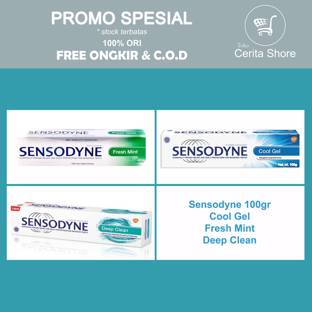 SENSODYNE PASTA GIGI 10gr/ Sensodyne Deep Clean 100gr / Sensodyne Fresh Mint 100gr