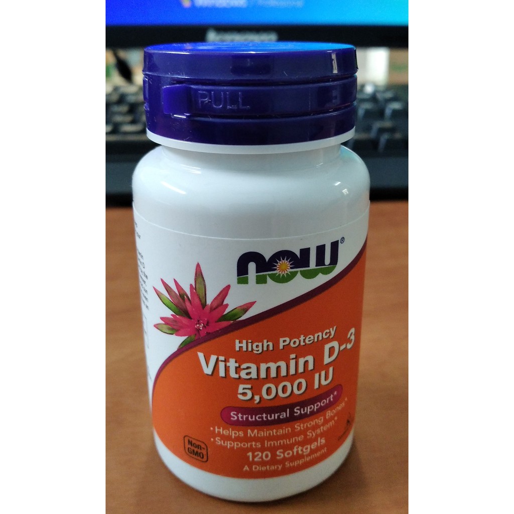 NOW VITAMIN D3 5000 IU 120 Softgel - Vit D 3 5000IU ORIGINAL USA