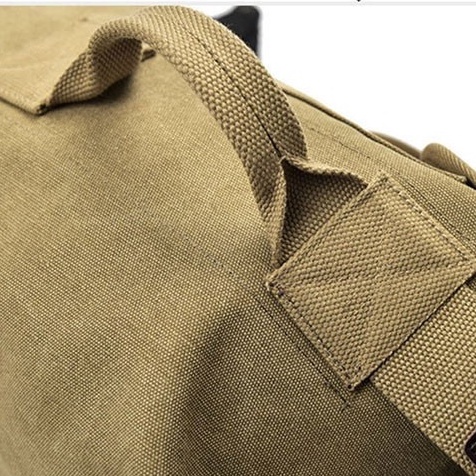 Tas Ransel Kanvas Gaya Militer Unik Vintage Antik Super Besar Gaya Veteran Perang Pulang Kampung Travel besar Large Capacity Backpack Tactical Military Army Rucksack Men Women Canvas Climbing Travel Camping Sports Bucket Shoulder Bag