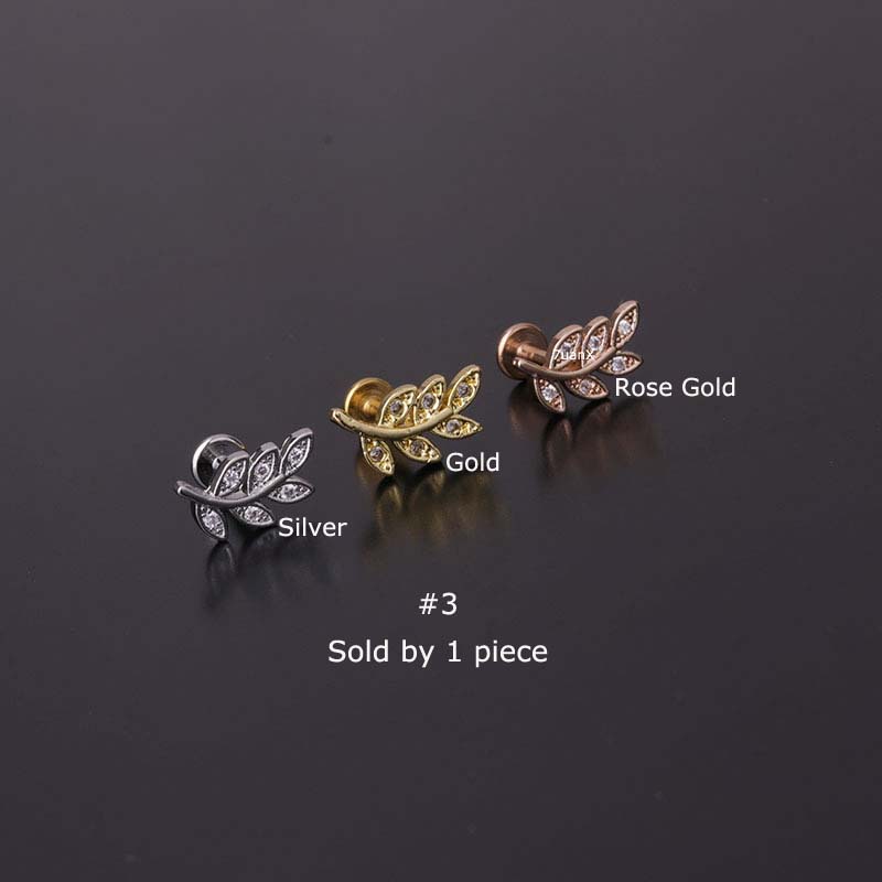 1pc Anting Tindik Bibirtelinga Desain Tulang Ikan 16 Helix Tragus Panjang 6mm