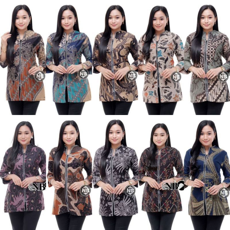 Baju Batik Wanita Modern M L XL XXL Atasan Batik Kerja Wanita Batik Kantor Seragam Batik Pekalongan