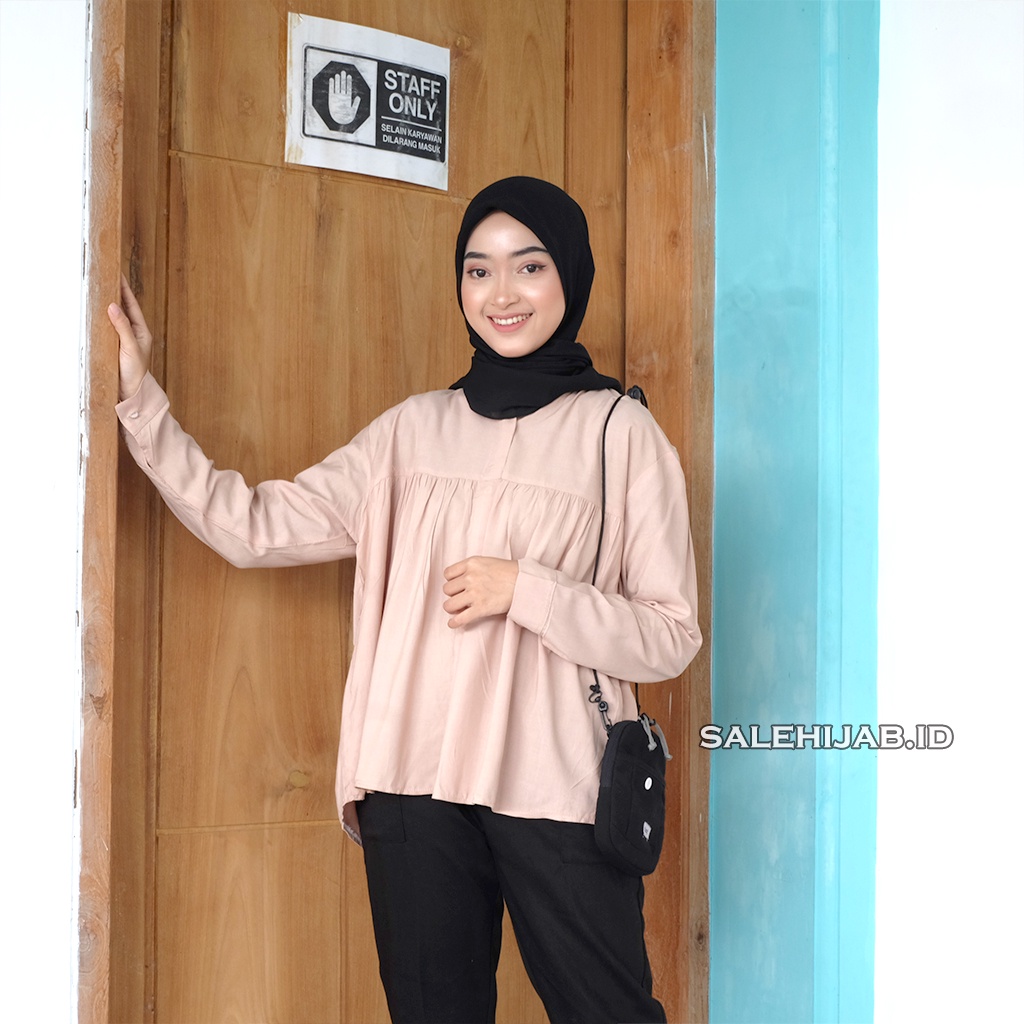 Kirra Top Blouse Rayon Crinkle Polos