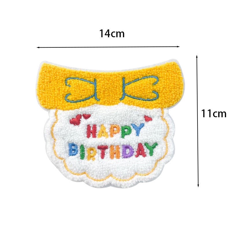 Colorful Bow Topi Happy Birthday Hat Bibs Slabber Saliva Cloth Towel for Pet Cat Dog