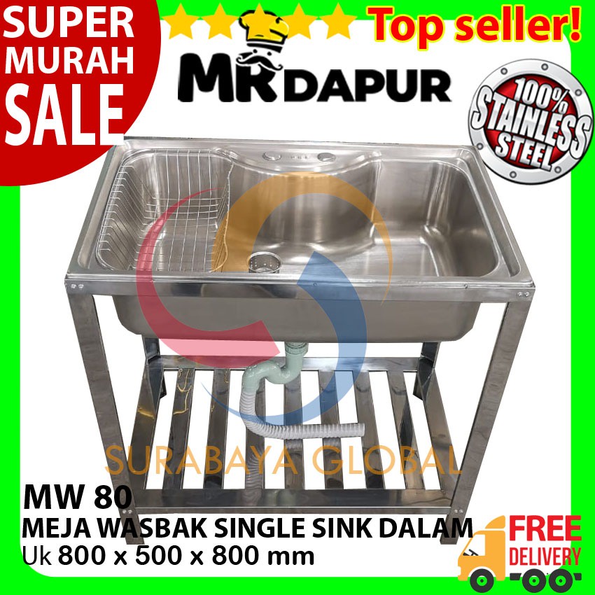 WASBAK DAPUR STAINLESS MRDAPUR MW 80 ORIGINAL