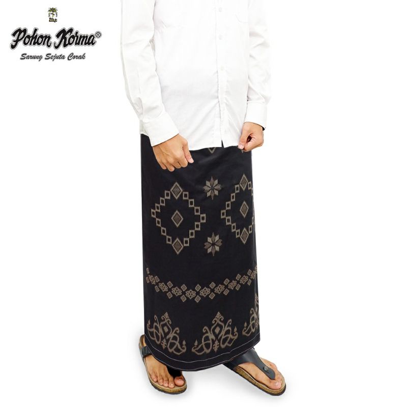sarung pohon kurma gold Balian hitam motif pintu aceh